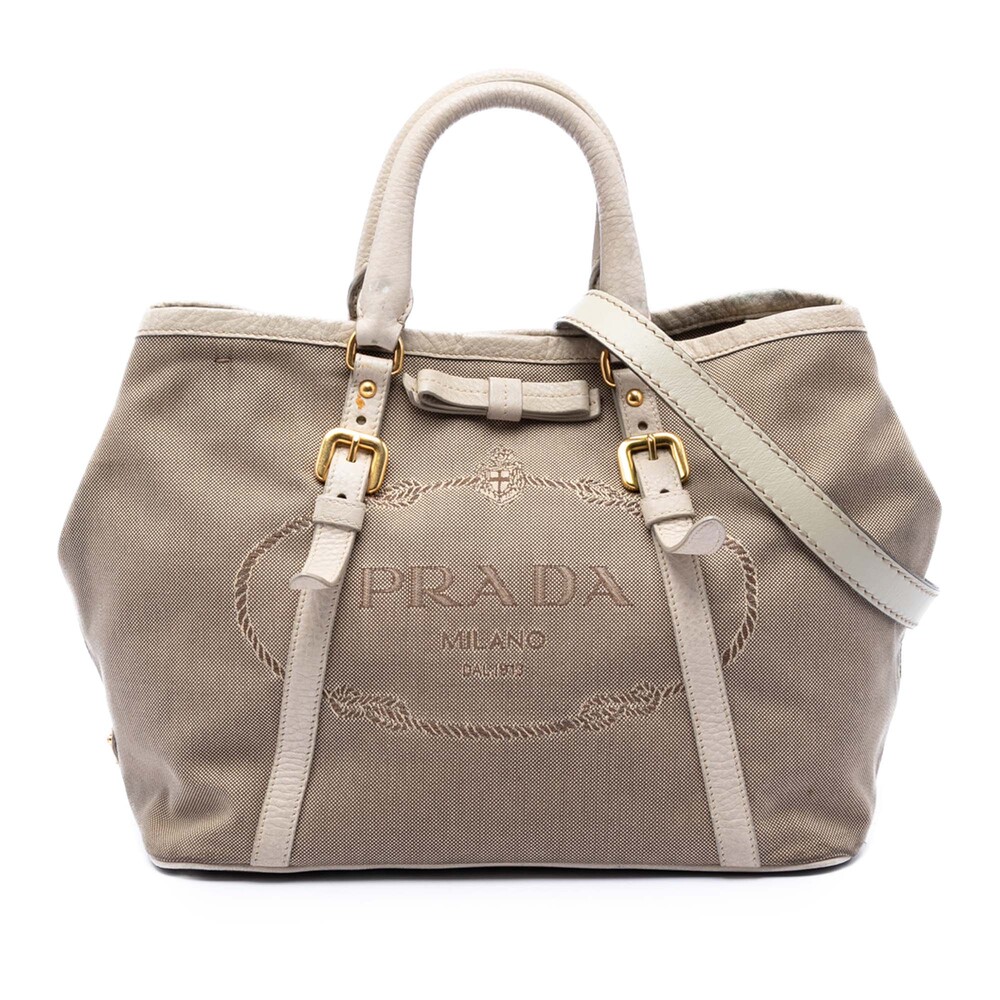 Prada Logo Convertible Tote Canvas With #298004P66B
